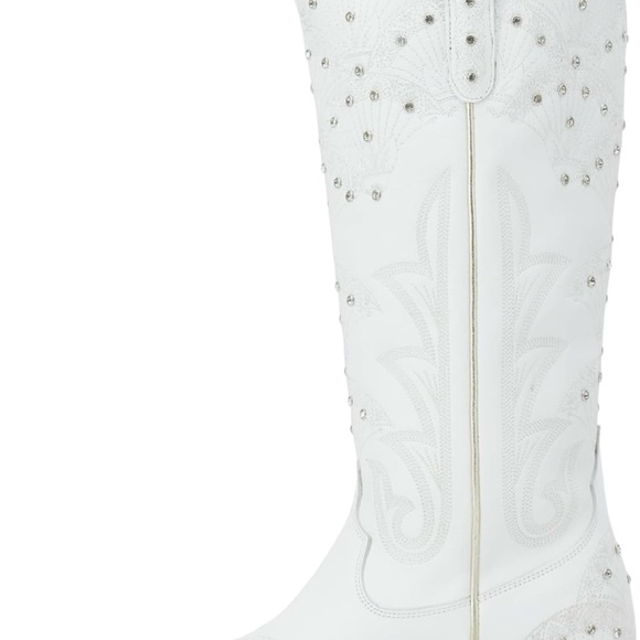 Lane Calypso White Women’s Leather Cowboy Boots - Picture 7 of 10